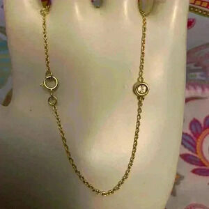 Marrin Costello 14K Plated Gold & White Topaz Stone Bracelet New